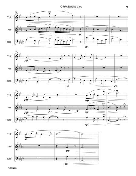 O MIO BABBINO CARO (Puccini Aria from "Gianni Schicchi") - BRASS TRIO (unaccompanied) image number null