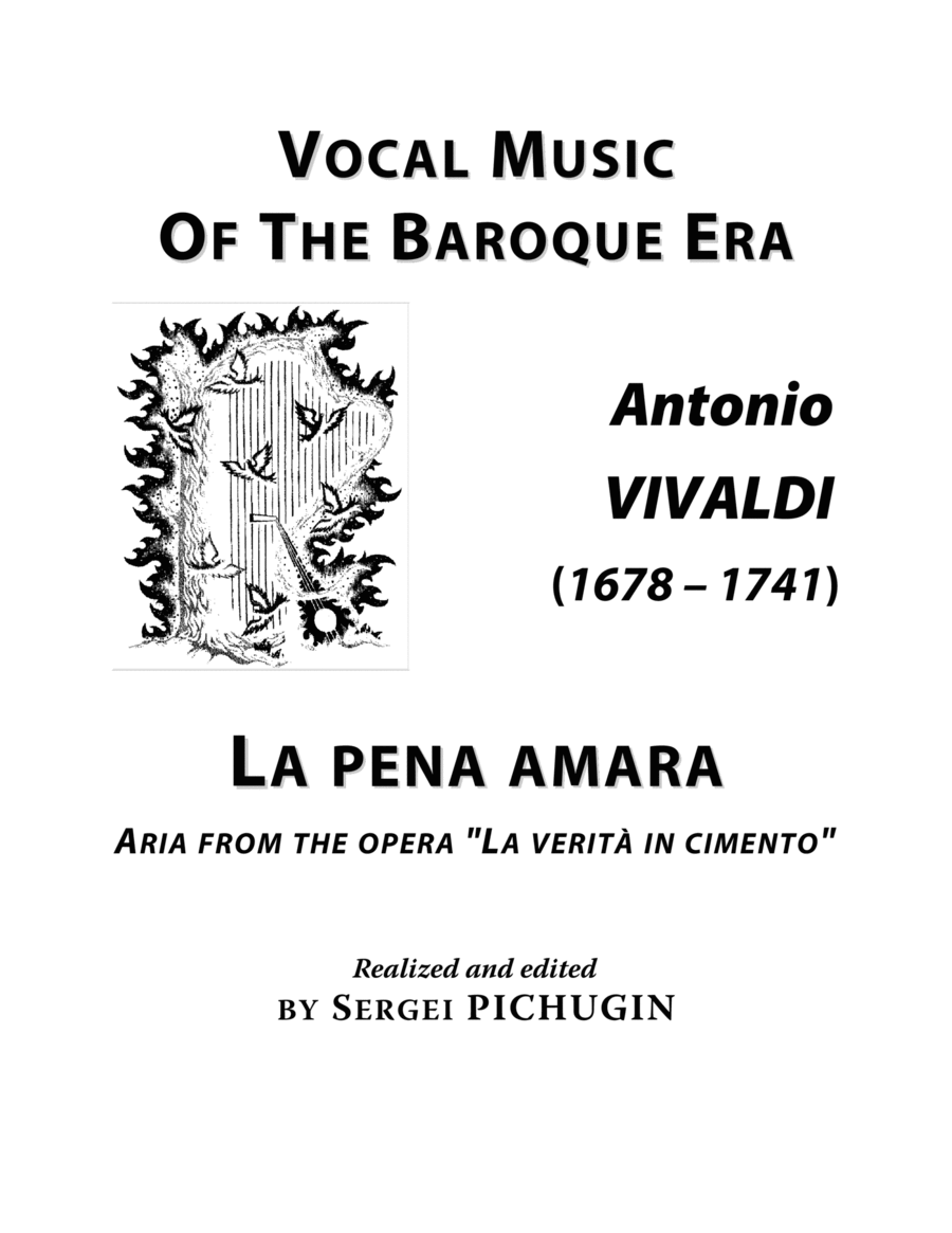 VIVALDI Antonio: La pena amara, an aria from the opera "La verità in cimento", arranged for Voice a image number null
