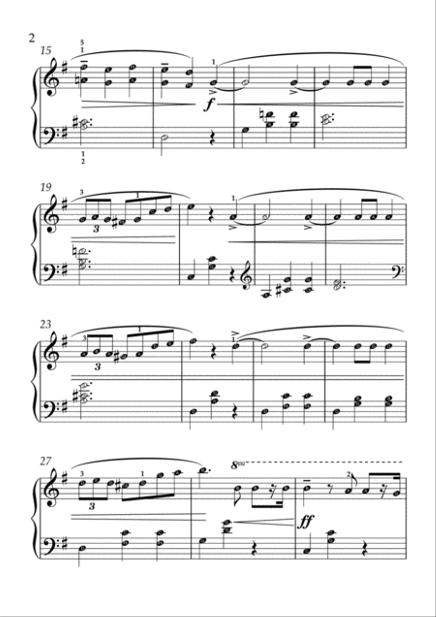 Chopin - Waltz op.34, no.1(With Note name) Easy Piano scores gallery preview page 2