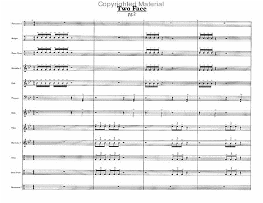 Two Face Percussion Ensemble scores gallery preview page 3