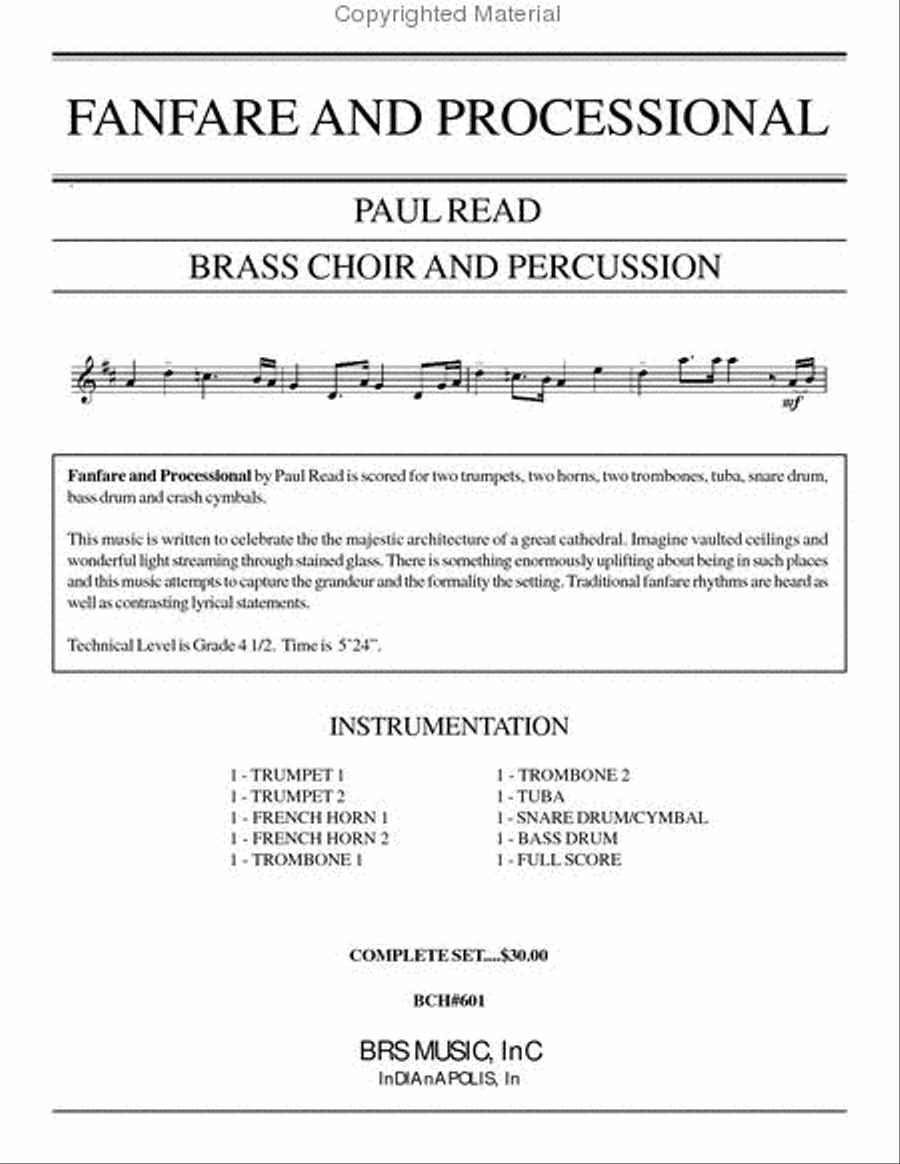 Fanfare and Processional Horn scores gallery preview page 2