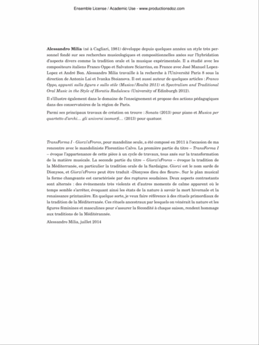 TransForma I - Giorzi’eFrores Mandolin scores gallery preview page 2