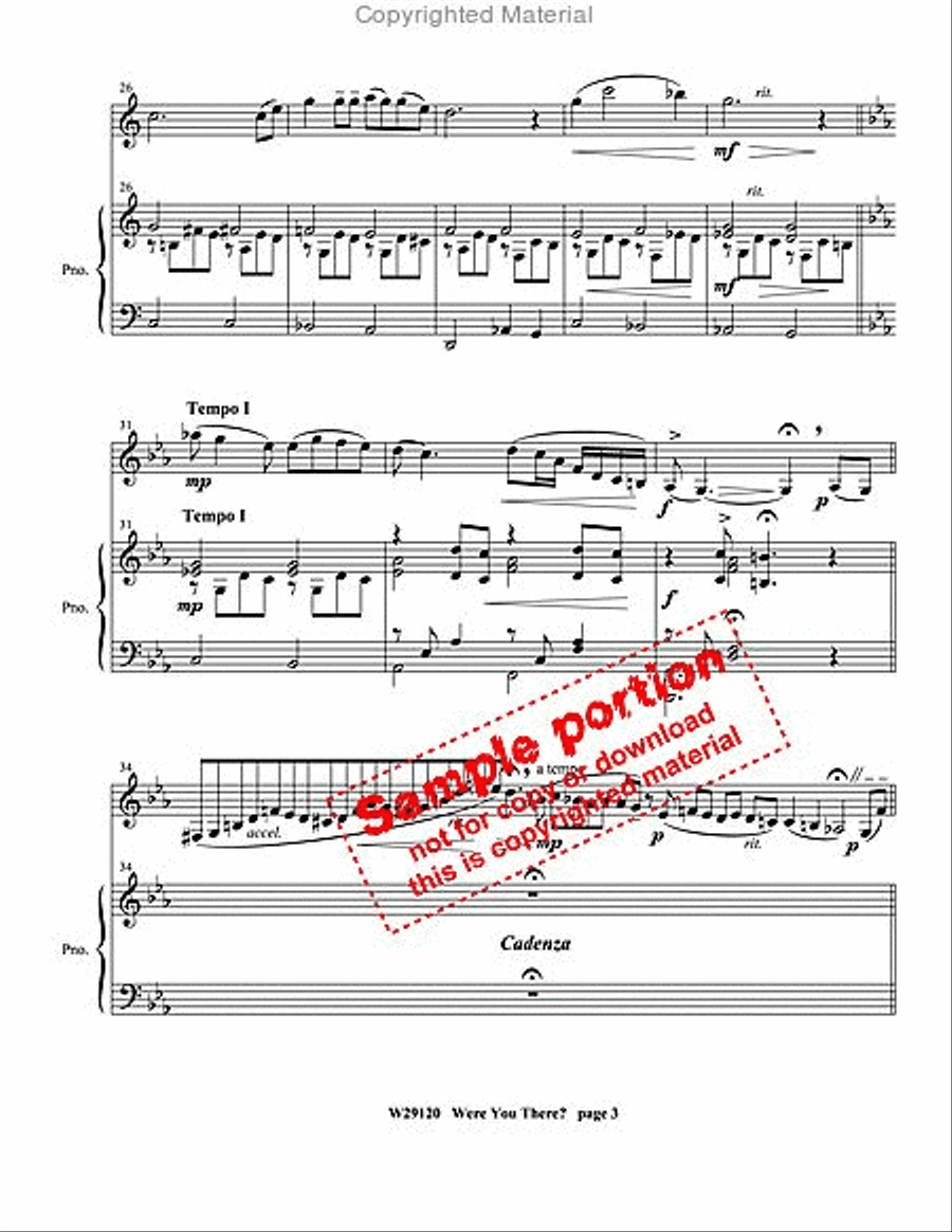 Were You There Clarinet Solo scores gallery preview page 3
