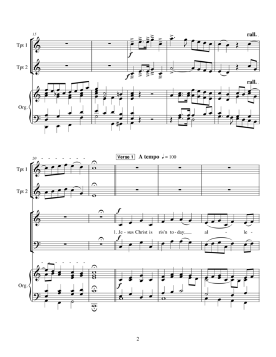 Jesus Christ Is Risen Today 4-Part scores gallery preview page 3