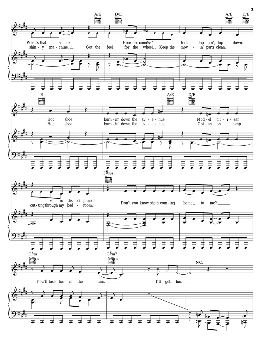 Panama Piano, Vocal, Guitar scores gallery preview page 3