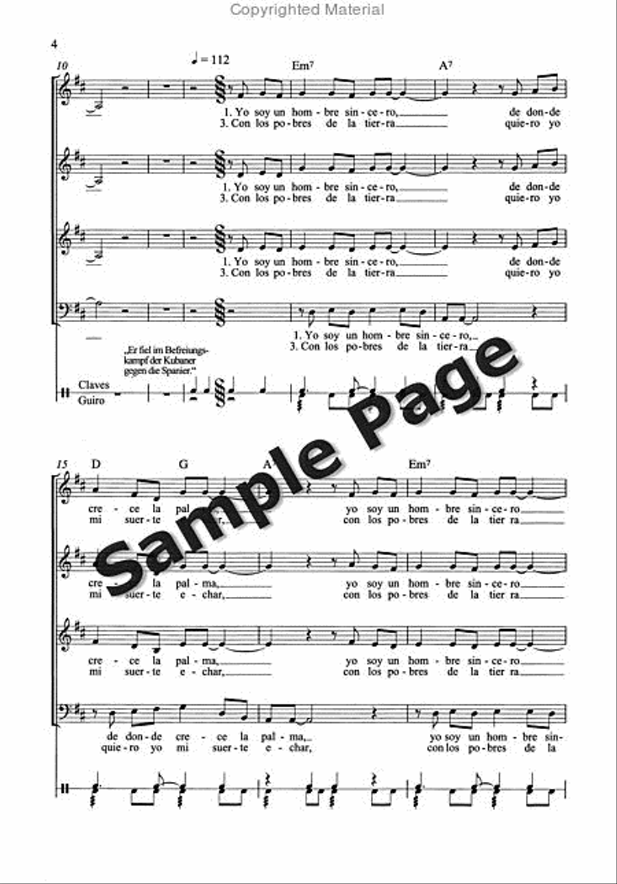 Fernandez Diaz Guantanamera (becker) Mixed Choir scores gallery preview page 5