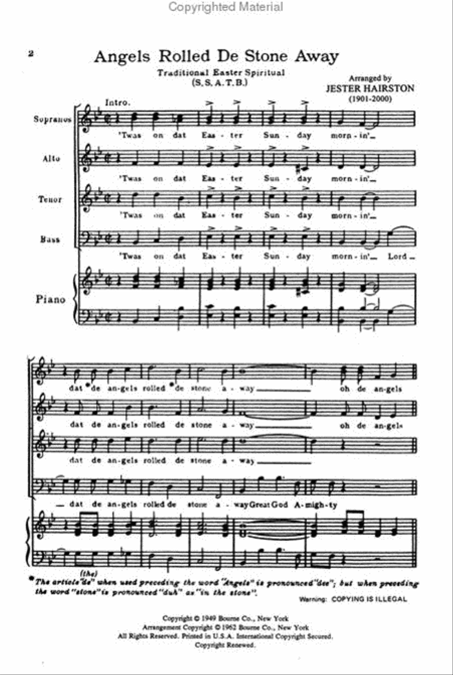 Angels Rolled De Stone Away SSATB scores gallery preview page 2