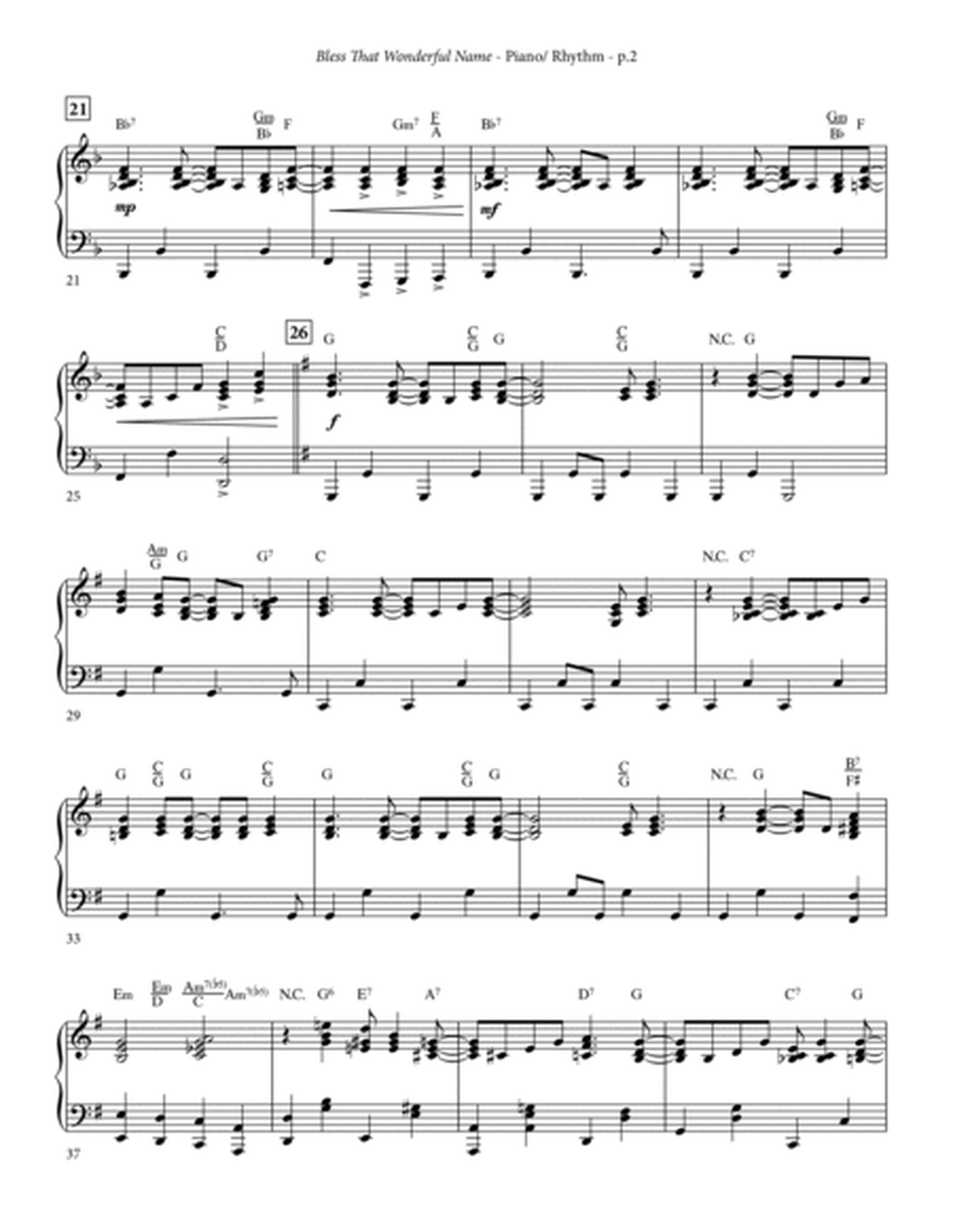 Bless That Wonderful Name (arr. Michael Ware) - Piano/Rhythm