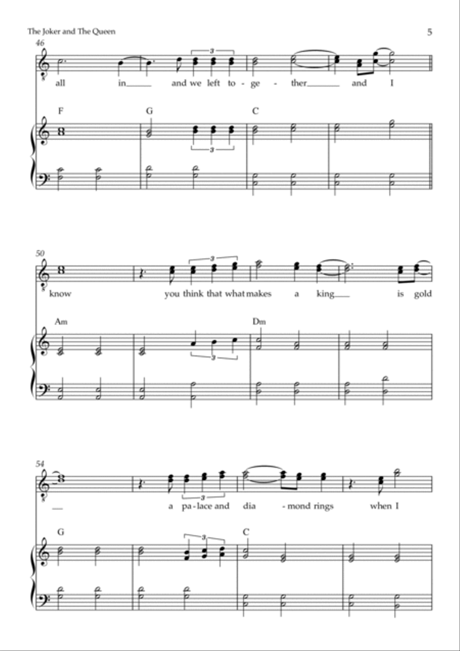 The Joker And The Queen (feat. Taylor Swift) The Joker And The Queen (feat. Taylor Swift) Piano, Vocal scores gallery preview page 5