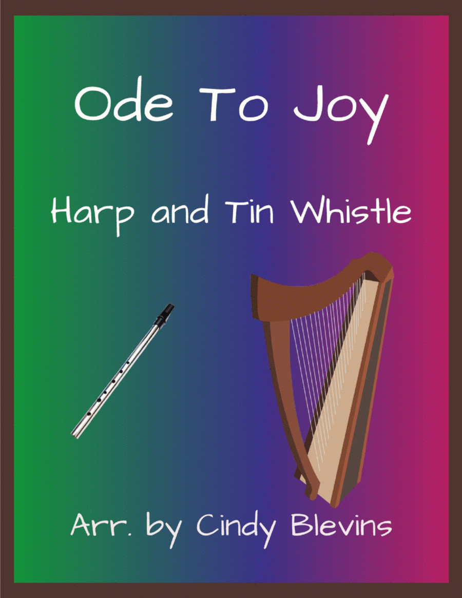Ode To Joy, Harp and Tin Whistle (D) Harp scores gallery preview page 1