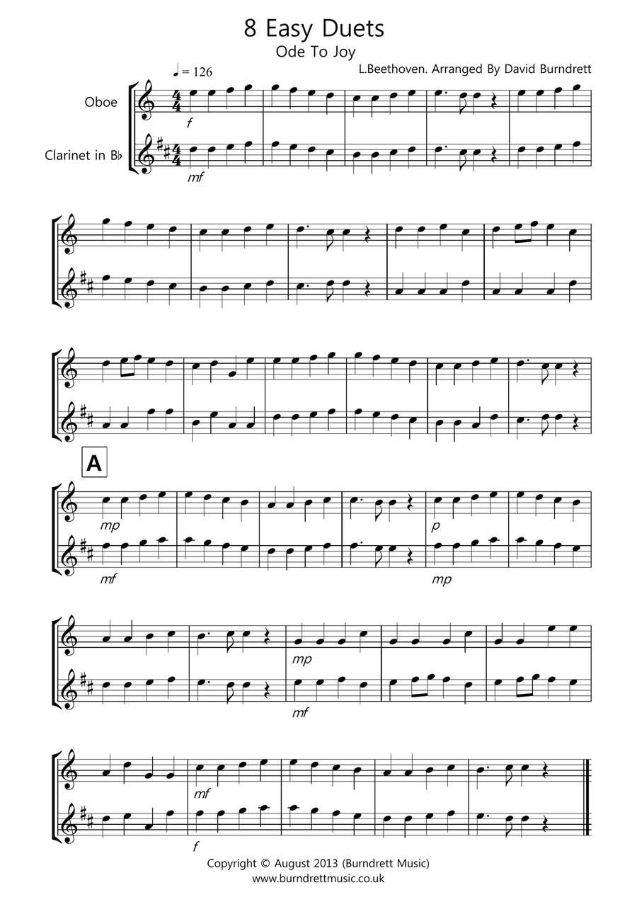 8 Duets For Oboe And Clarinet 8 Duets For Oboe And Clarinet Woodwind Duet scores gallery preview page 1
