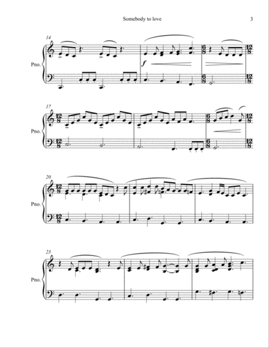 Somebody To Love Somebody To Love Easy Piano scores gallery preview page 3