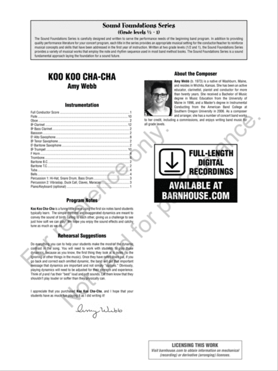 Koo Koo Cha-Cha Koo Koo Cha-Cha Concert Band scores gallery preview page 3