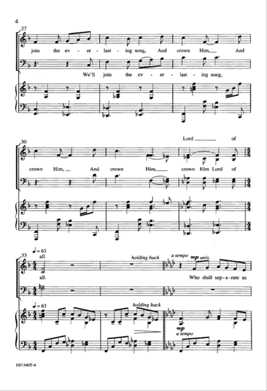 Crown Him Lord of All 4-Part scores gallery preview page 4