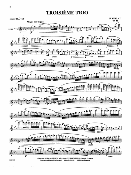 Three Grand Trios, Op. 86: Flute