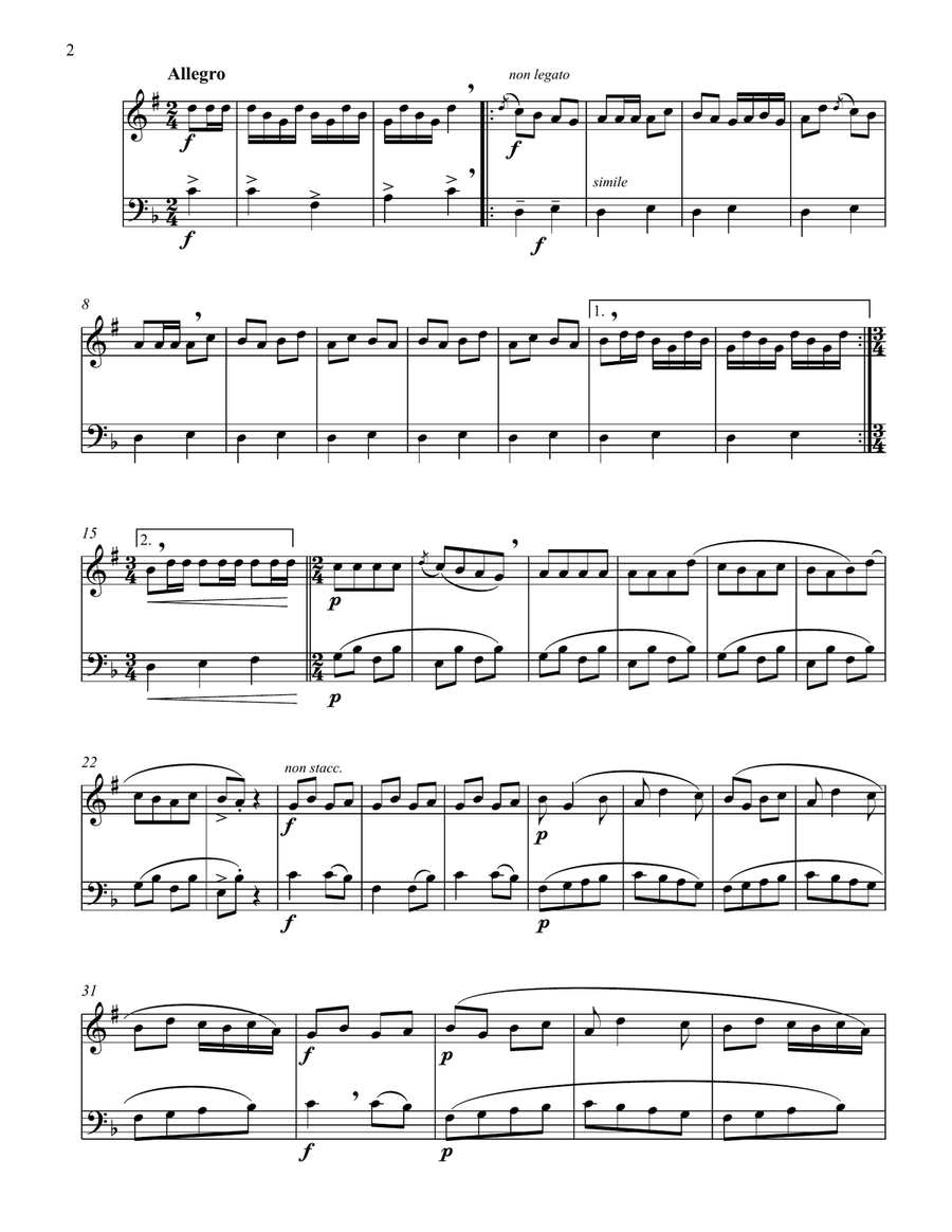 Les cinq doigts (The Five Fingers) Brass Duet scores gallery preview page 2