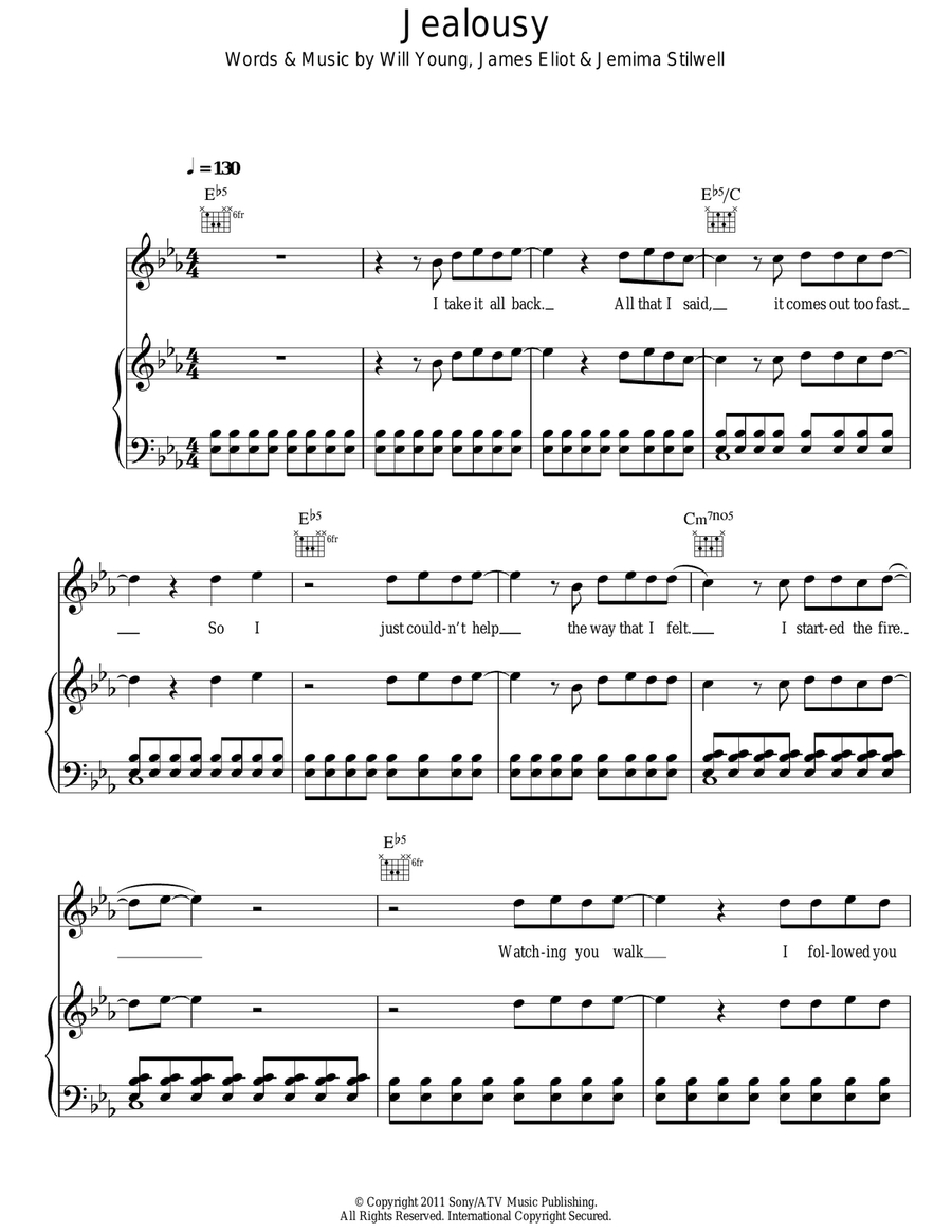 Jealousy Jealousy Acoustic Guitar scores gallery preview page 1