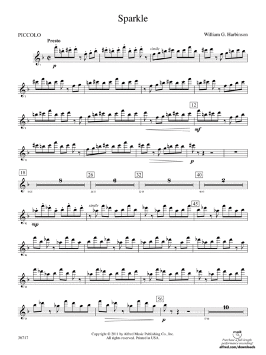 Sparkle: Piccolo Concert Band scores gallery preview page 1