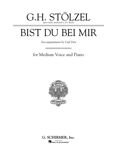 Johann Sebastian Bach: Bist Du Bei Mir - Thou Art My Joy - Medium Voice