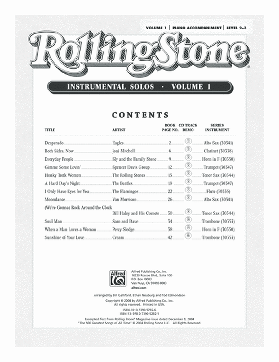 Selections from Rolling Stone Magazine's 500 Greatest Songs of All Time (Instrumental Solos) image number null