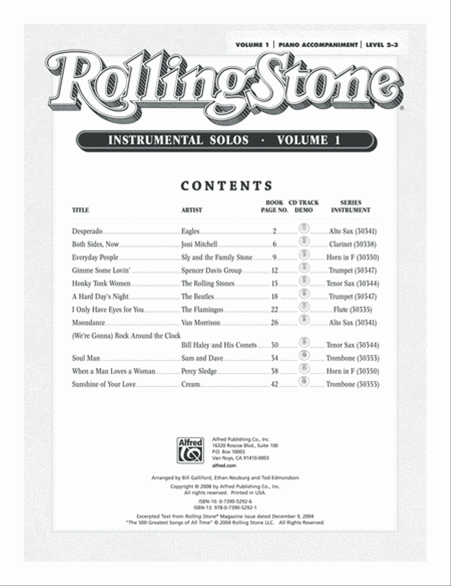 Selections from Rolling Stone Magazine's 500 Greatest Songs of All Time (Instrumental Solos) Piano scores gallery preview page 2