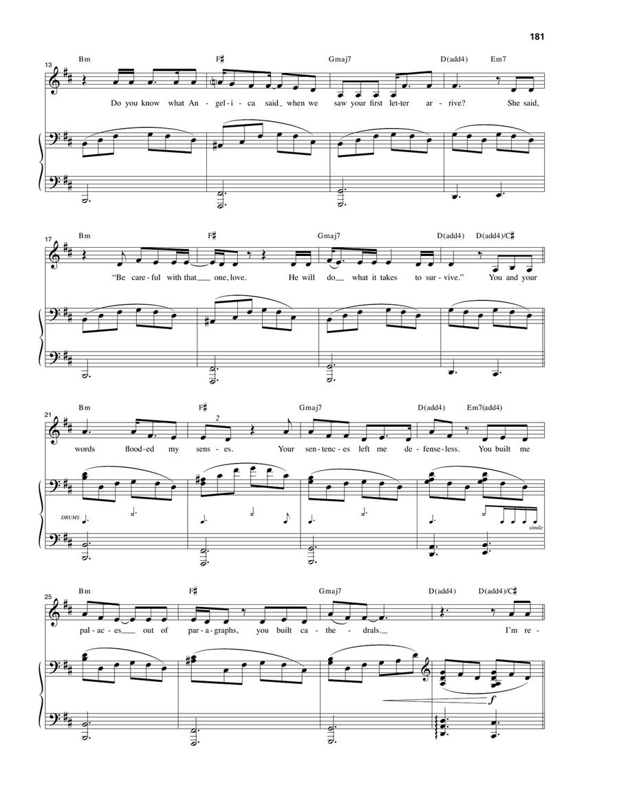 Burn (from Hamilton) Piano, Vocal scores gallery preview page 2