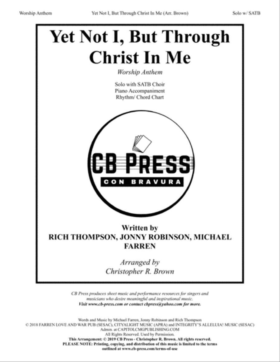 Yet Not I But Through Christ In Me 4-Part scores gallery preview page 1