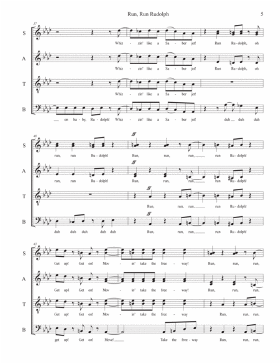 Run Rudolph Run 4-Part scores gallery preview page 6