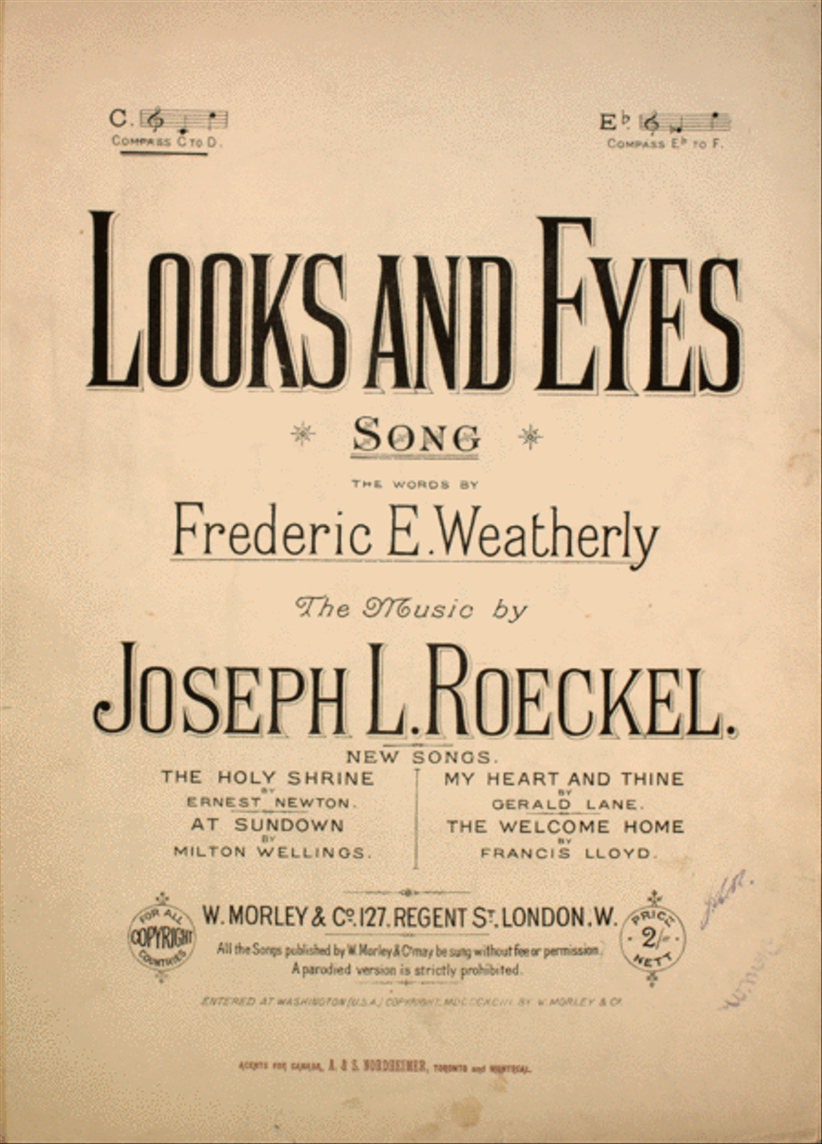 Looks and Eyes. Songs Voice scores gallery preview page 1