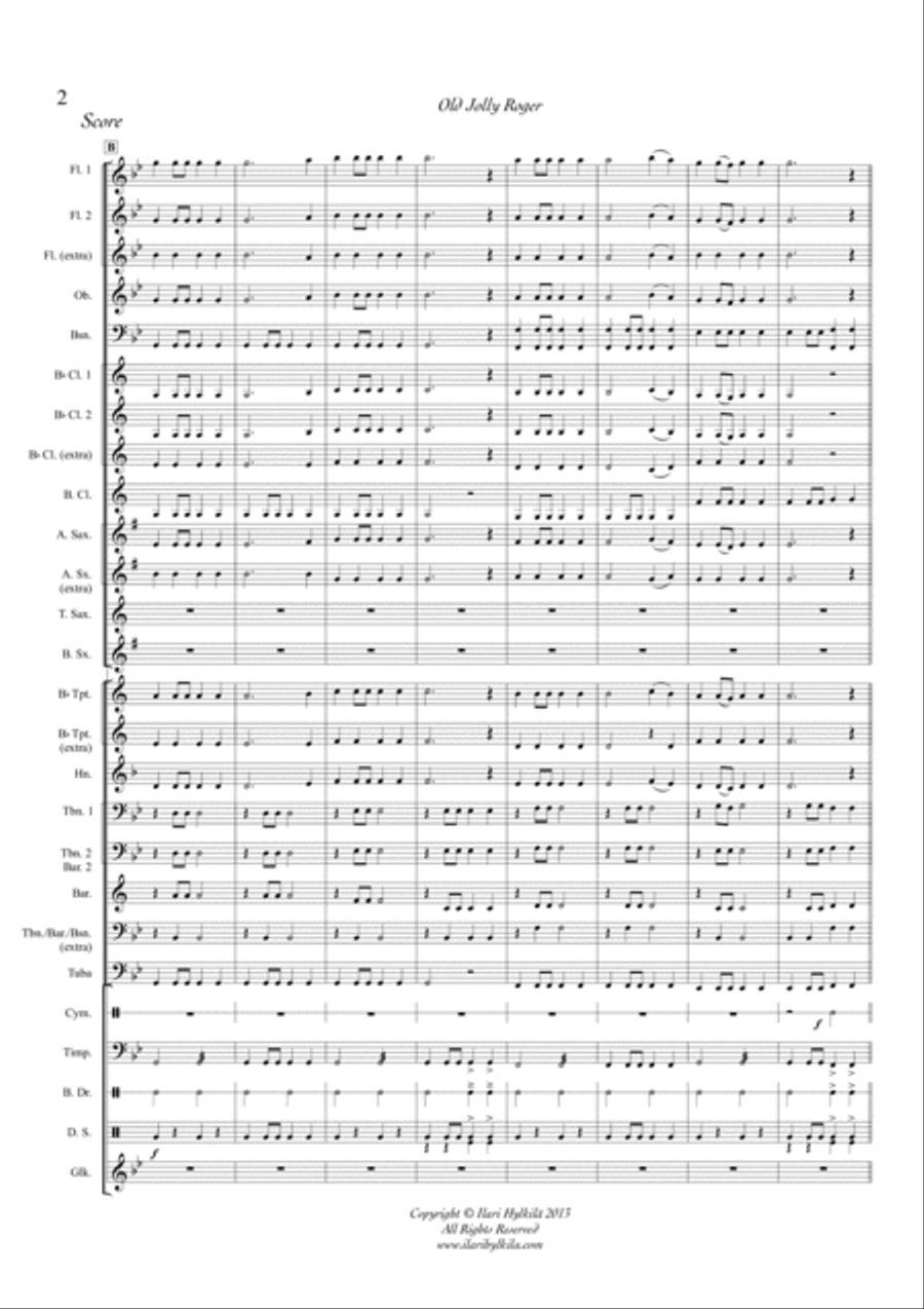 Old Jolly Roger (For Young Band - Score and the parts) Concert Band scores gallery preview page 2