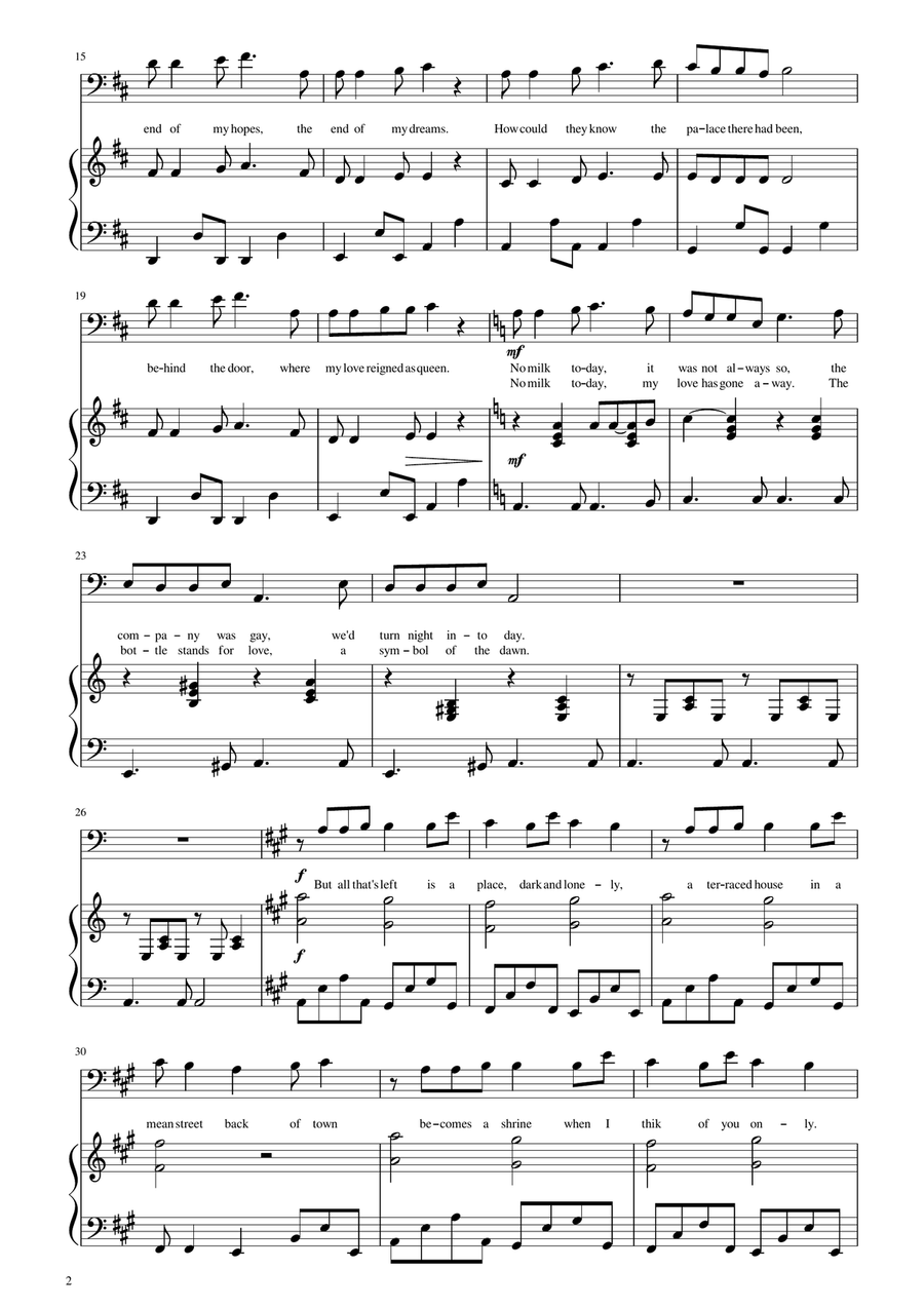 No Milk Today No Milk Today Piano, Vocal scores gallery preview page 2