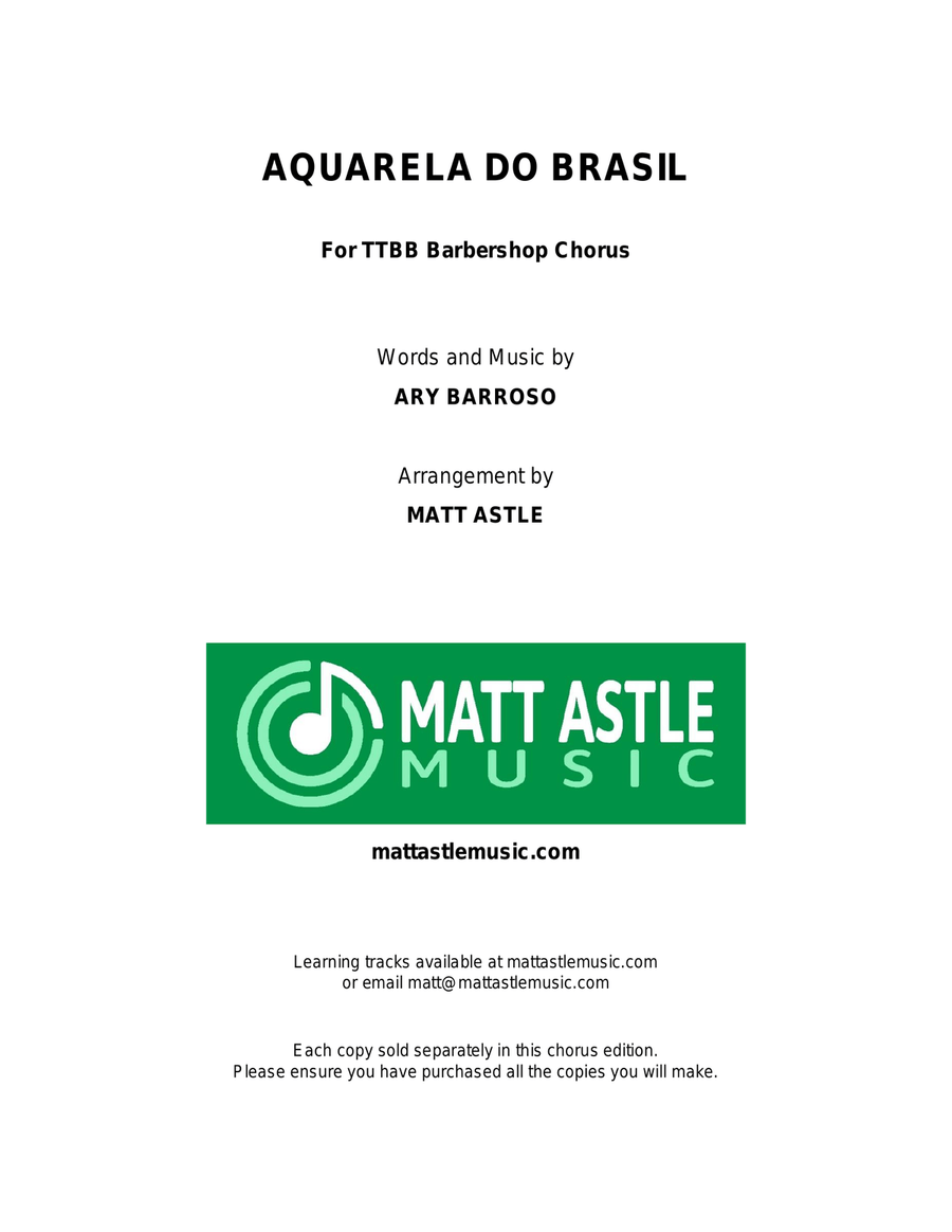 Aquarela Brasileira (aquarela Do Brasil) (brasil) TTBB scores gallery preview page 1