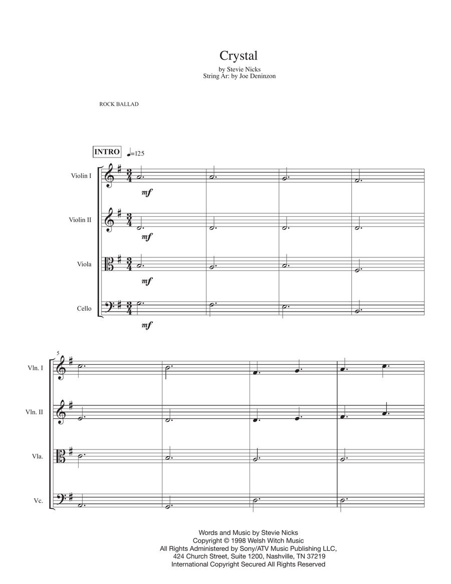 Crystal Crystal String Quartet scores gallery preview page 1