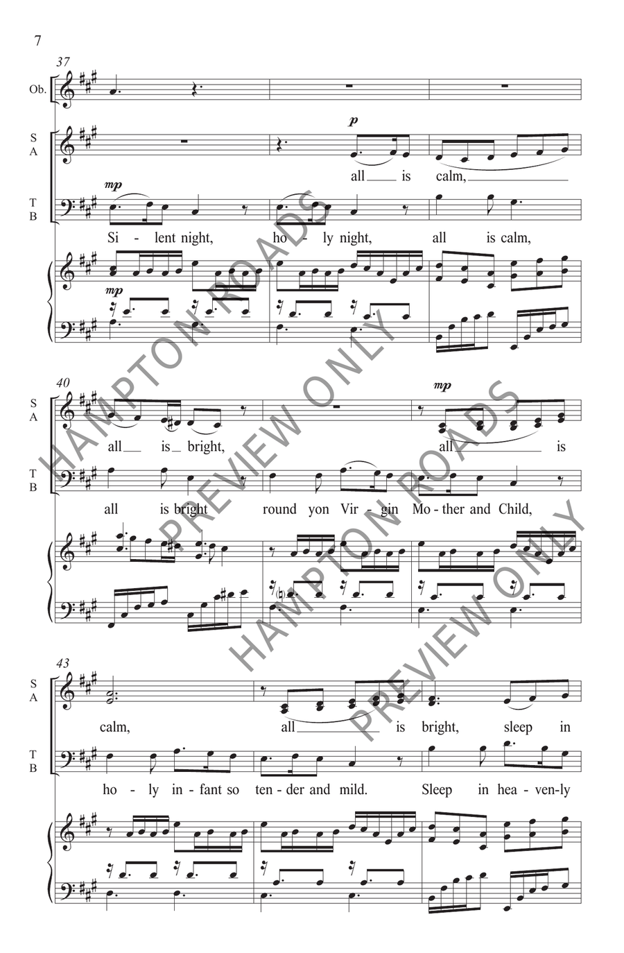 Love's Pure Light, Silent Night (SATB) 4-Part scores gallery preview page 8