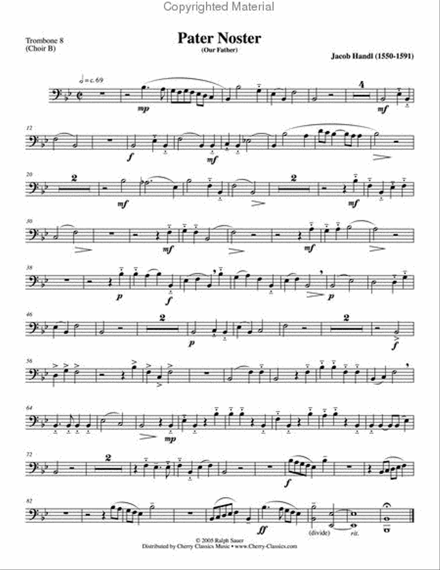 Pater Noster for 8-part Trombone Ensemble Trombone scores gallery preview page 7
