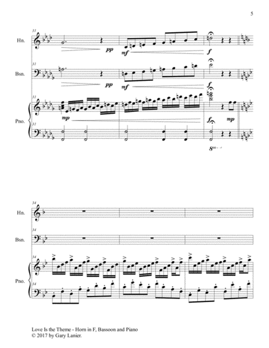LOVE IS THE THEME (Trio – Horn, Bassoon & Piano with Score/Parts) image number null