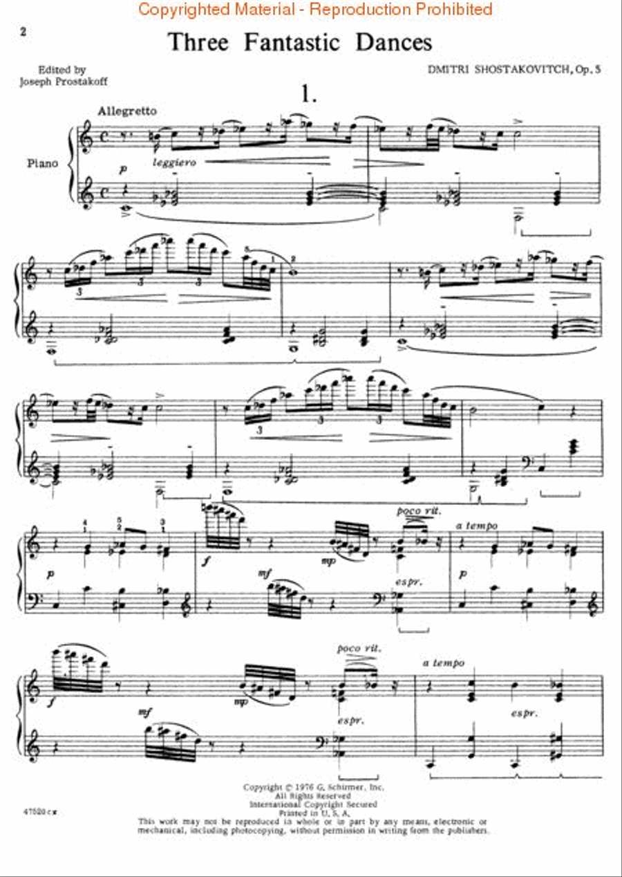 3 Fantastic Dances, Op. 5 Piano Solo scores gallery preview page 2