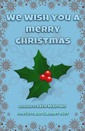 Book cover for We Wish You a Merry Christmas, Jazz Style, for Flute and Clarinet Duet
