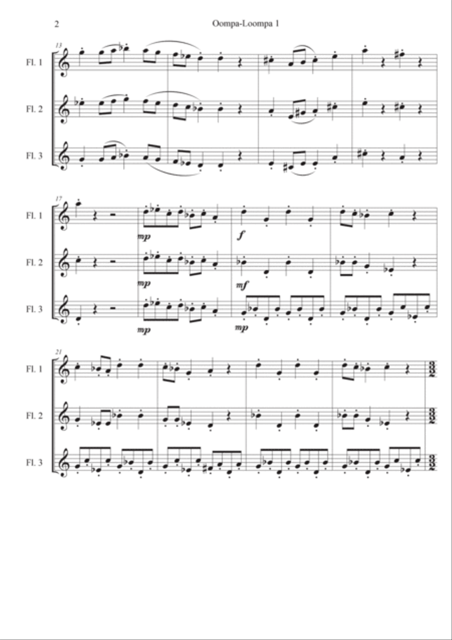 Oompa-Loompa 1 Woodwind Trio scores gallery preview page 2