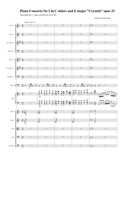 Piano Concerto No 2 in C minor and E Major "Crystals" Opus 23 - 1st Movement (1 of 3) - Score Only