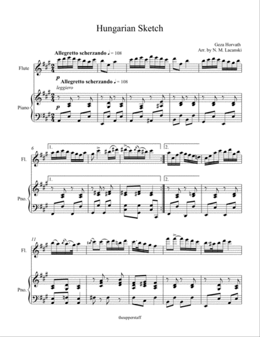 Hungarian Sketch Flute Solo scores gallery preview page 1