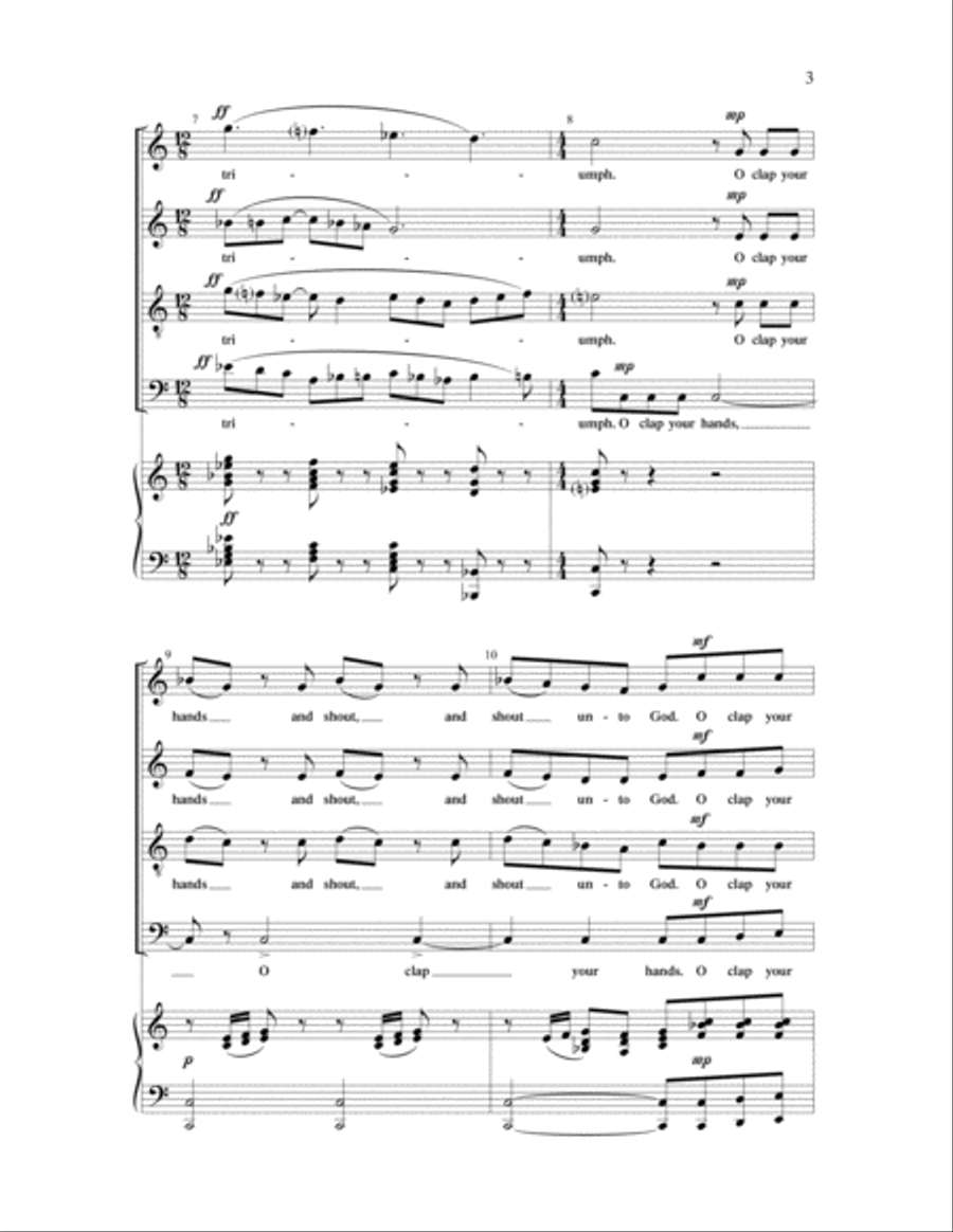 O Clap Your Hands 4-Part scores gallery preview page 2