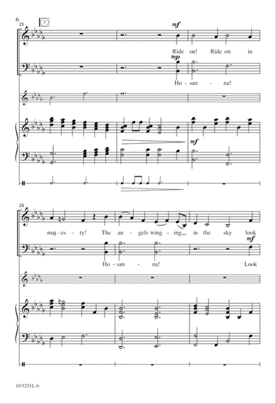 Hosanna, Ride On in Majesty! 4-Part scores gallery preview page 6