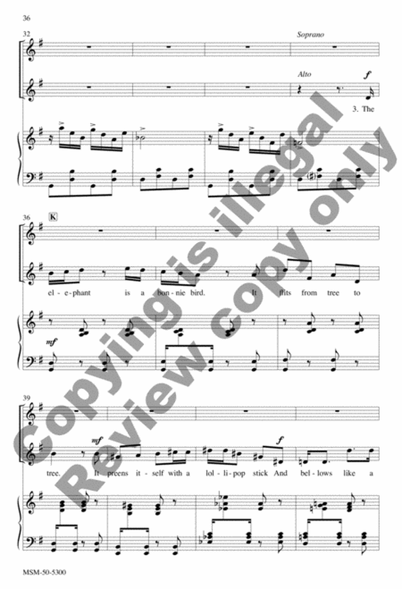 Three Nonsensical Songs (Choral Score) image number null