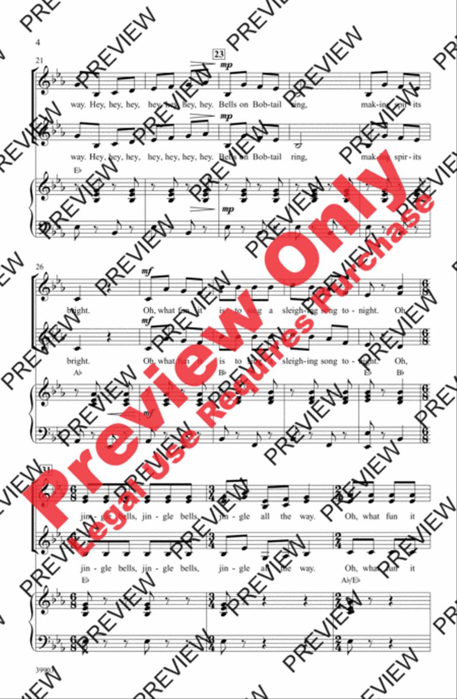 Jingle Bells Jingle Bells Women's Choir scores gallery preview page 4