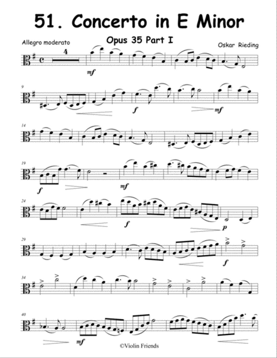 Rieding Concerto Op.35 for Viola and Piano Piano scores gallery preview page 2