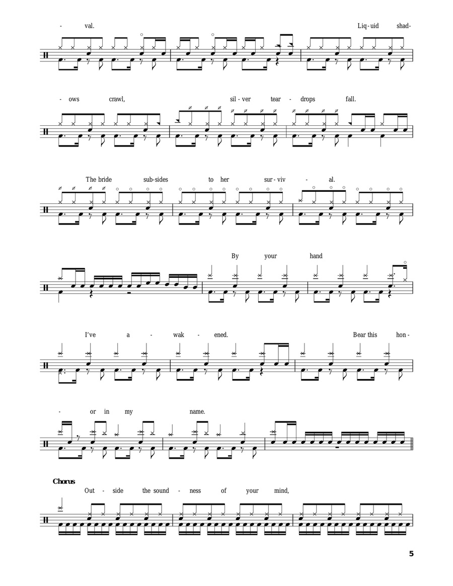 Under A Glass Moon Drum Set scores gallery preview page 5