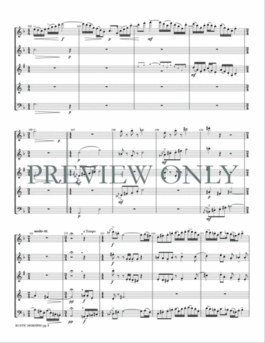 Rustic Morning Woodwind Quintet scores gallery preview page 10