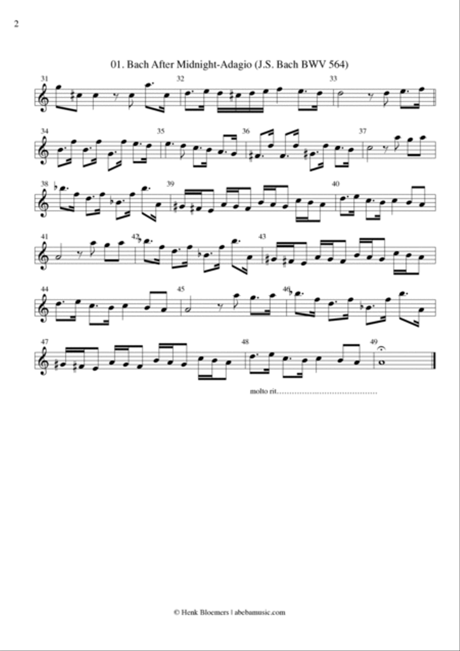 Adagio from Bach BWV 564 Small Ensemble scores gallery preview page 4