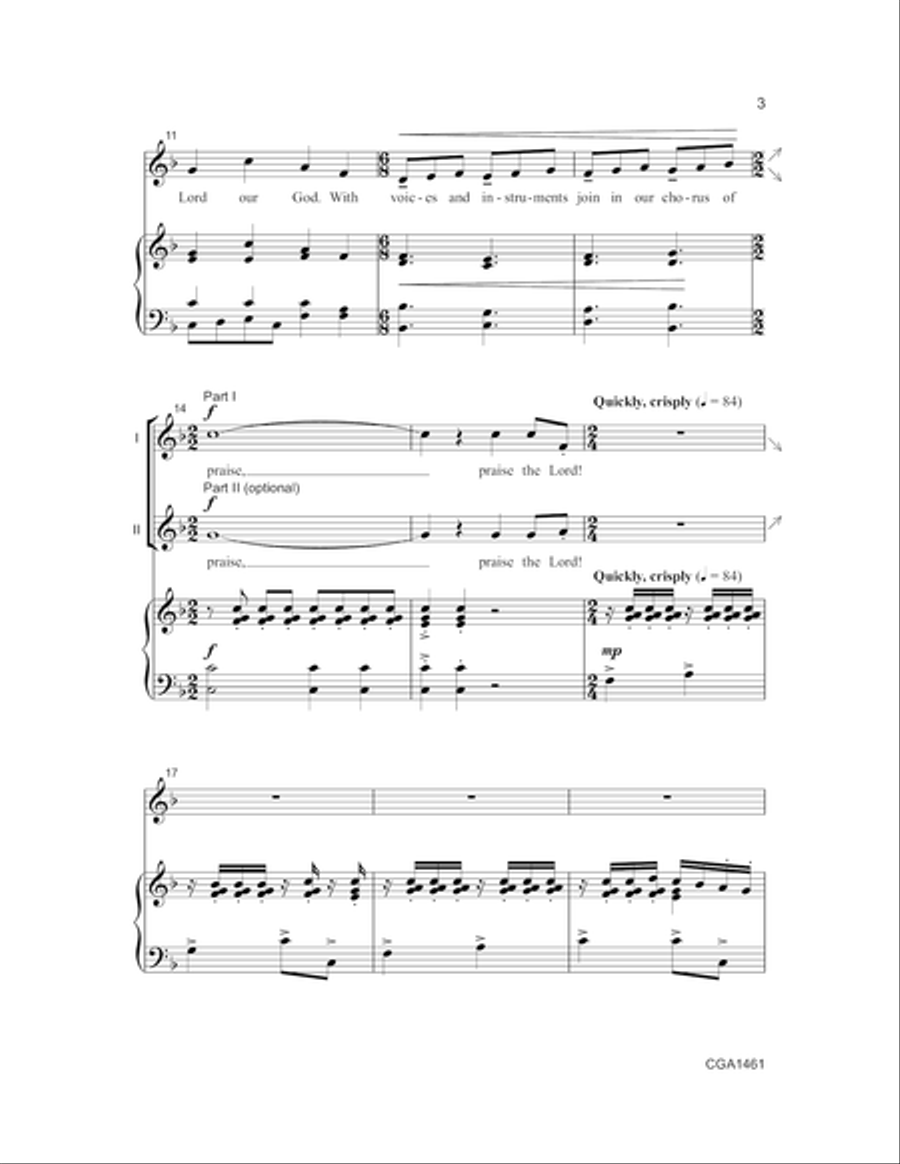 O Sing a Song Unto the Lord 2-Part scores gallery preview page 4
